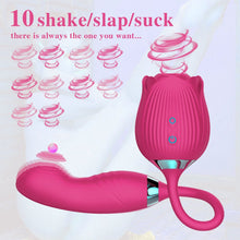 Load image into Gallery viewer, 3 in 1 Shake Slap Suck Rose Vibrator Clitoris Stimulator