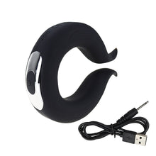 Load image into Gallery viewer, Vibrating Dual Penis Ring Dildo Vibrator Stretchy Adjustable Cock Ring Longer Harder Stronger Sex Toy for Men Prostate Massager