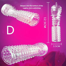 Load image into Gallery viewer, Extension Reusable Condom Penis Sleeve Male Enlargement Time Delay Spike Clit Massager Cover Crystal Clear Condoms Adult Sex Toy